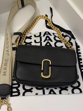 Marc Jacobs The J Marc Shoulder 3 Way Bag Clutch Crossbody Black